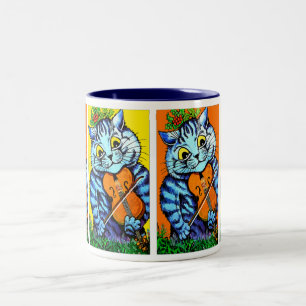 Katze mit Violine von Louis Wain Tasse