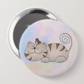 Katze mit Vogel Button (Vorne & Hinten)