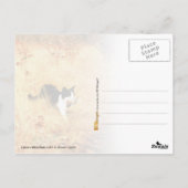 Katze mit Vogel im Mund Postkarte (Rückseite)