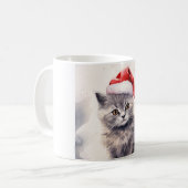 Katze mit Weihnachtsmannmütze Tasse (Vorderseite Links)