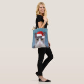 Katze mit Weihnachtsmannmütze Weihnachtsportrait Tasche (Am Model)