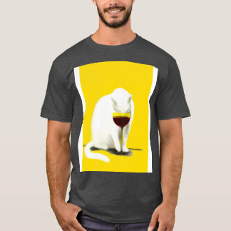 Katze mit Wein T-Shirt