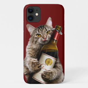 Katze mit Weinflasche Case-Mate iPhone Hülle