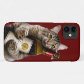 Katze mit Weinflasche Case-Mate iPhone Hülle (Rückseite (Horizontal))