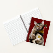 Katze mit Weinflasche Notizblock (Innenseite)