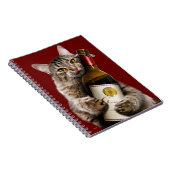 Katze mit Weinflasche Notizblock (Rechte Seite)