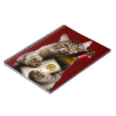 Katze mit Weinflasche Notizblock (Linke Seite)