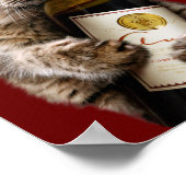 Katze mit Weinflasche Poster (Ecke)