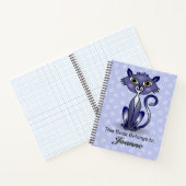 Katze mit weißem Swirt-HintergrundNotebook Notizblock (Innenseite)