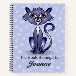 Katze mit weißem Swirt-HintergrundNotebook Notizblock