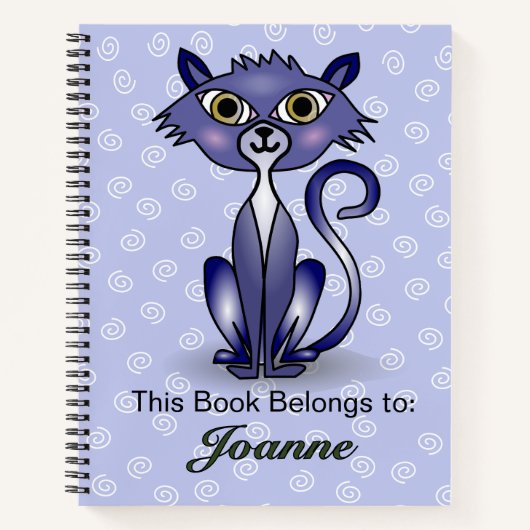 Katze mit weißem Swirt-HintergrundNotebook Notizblock (Vorderseite)