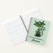 Katze mit weißem Swirt-HintergrundNotebook Notizblock (Innenseite)