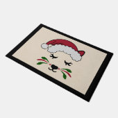 Katze mit Whiskers Weihnachts-Türmatte Matte (Schrägansicht)