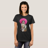 Katze mit Wig T-Shirt (Vorne ganz)