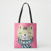 Katze mit Winterschal Tasche (Vorderseite)