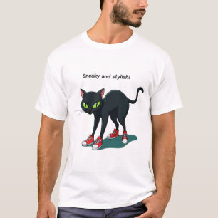 Katze mit winzigen Schnürsenkeln T-Shirt