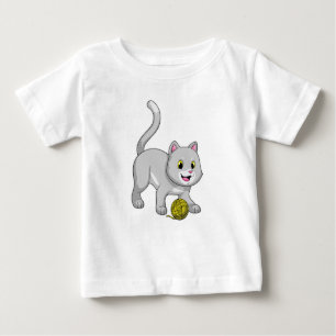 Katze mit Wollgarnkugel Baby T-shirt