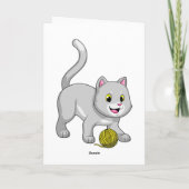 Katze mit Wollgarnkugel Karte (Rückseite)