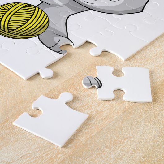 Katze mit Wollgarnkugel Puzzle (Seite)