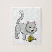 Katze mit Wollgarnkugel Puzzle (Vertikal)