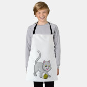 Katze mit Wollgarnkugel Schürze (Getragen)
