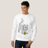 Katze mit Wollgarnkugel Sweatshirt (Vorne ganz)