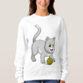 Katze mit Wollgarnkugel Sweatshirt (Vorderseite)