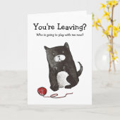 Katze mit Wollkarte verlassend Karte (Gelbe Blume)