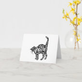 Katze mit Wörtern im Innendesign BLANK Karte (Gelbe Blume)