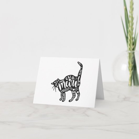 Katze mit Wörtern im Innendesign BLANK Karte (Vorderseite)