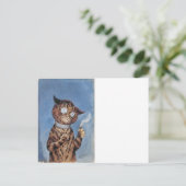Katze mit Zigarre Postkarte (Stehend Vorderseite)