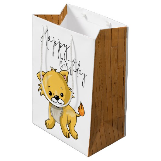 Katze Mittlere Geschenktüte (Rückseite Schrägansicht)