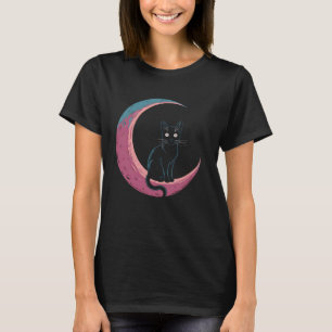 Katze Mond Halbmond Mondkatze Kätzchen Katzenliebh T-Shirt