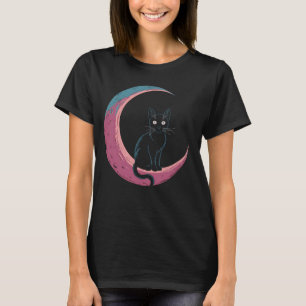 Katze Mond Halbmond Mondkatze Kätzchen Katzenliebh T-Shirt