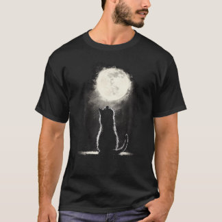 Katze Mond Mondphasen Katzen vor dem Mond T-Shirt