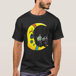 Katze & Mond Zucker-Schädel Dia de Los Muertos Ta T-Shirt