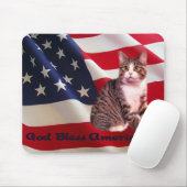 Katze Mousepad Gott segnen Amerika (Mit Mouse)