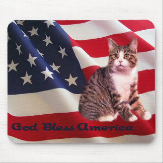 Katze Mousepad Gott segnen Amerika