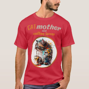 Katze Mutter und Kaffeeliebhaber T-Shirt