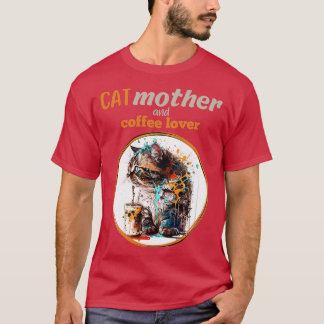 Katze Mutter und Kaffeeliebhaber T-Shirt