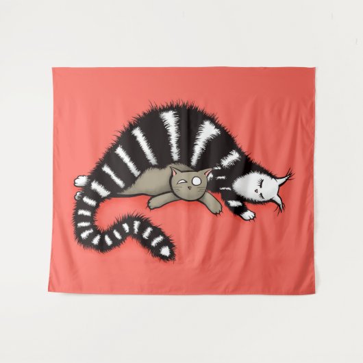 Katze Mutter und Mutter Wandteppich (Vorderseite (Horizontal))