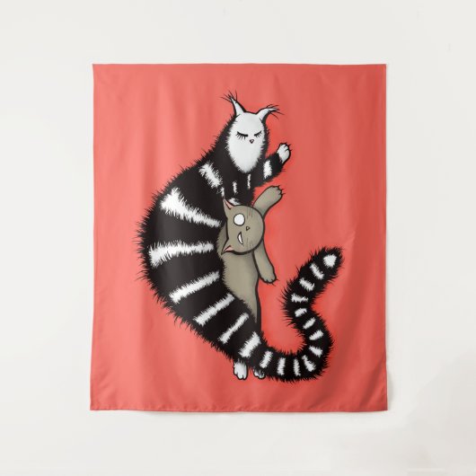 Katze Mutter und Mutter Wandteppich (Vorderseite)