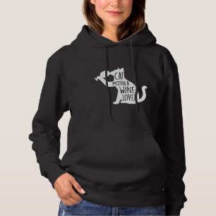 Katze Mutter Wein Weihnachten Frauen Katze und Wei Hoodie