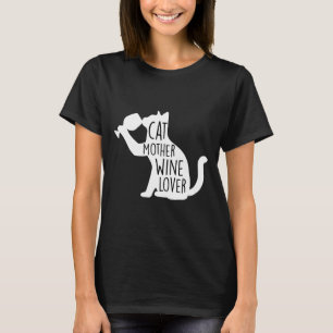 Katze Mutter Wein Weihnachten Frauen Katze und Wei T-Shirt