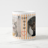 Katze Mutter Zwei Foto gestreift Pastellfarben Jumbo-Tasse (Vorderseite)