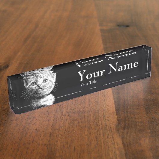 Katze Namensplakette (Seite)