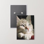 Katze, Natur, Haustier Button (Vorderseite/Rückseite)