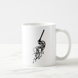 Katze neun Peitsche-Kontur-der Silhouette der Kaffeetasse