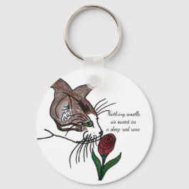 Katze - Nichts riecht so süß wie eine tiefe Rote R Schlüsselanhänger