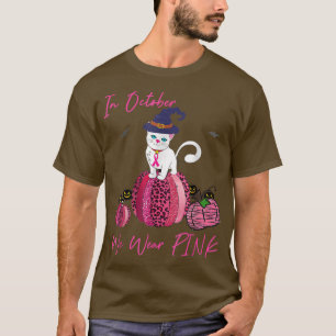 Katze Niedlich im Oktober tragen wir rosa Brustkre T-Shirt